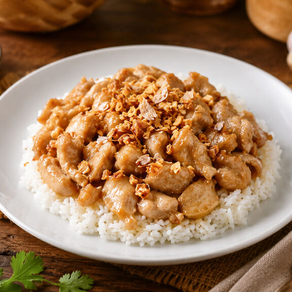 Garlic & Pepper Stir Fry on Rice